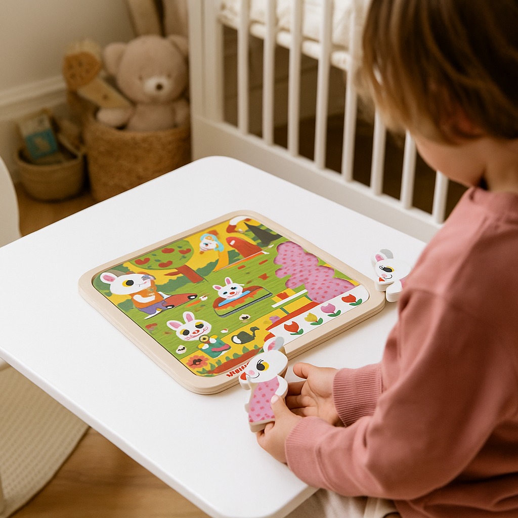 Dabidoo.pl drewniana układanka zajączki JANOD