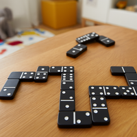 Gra Domino DJECO – klasyczne czarno-białe domino towarzyskie DJ05229