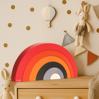 Drewniane klocki TOBE - klocki tęcza, łuki, piramida dla dzieci, BAJO