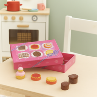 Drewniane torciki - zestaw 6 ciasteczek dla dzieci do odgrywania ról, cukiernia DJECO DJ06515