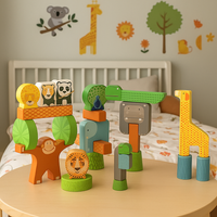 Drewniana układanka, piramida, wieża - STACKY JUNGLE, DJECO DJ06431 N