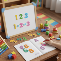 Drewniane cyfry magnetyczne dla dzieci - cyferki do nauki liczenia, DJECO DJ03103