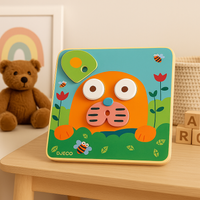 Drewniana układanka - Twoje zwierzątko - odwzorowywanie z kart dla maluchów, DJECO DJ01685