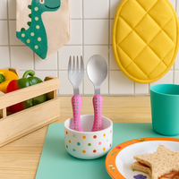 Sztućce dla dzieci 12m+ Wildlife Słoń, Lassig LDISHCU186