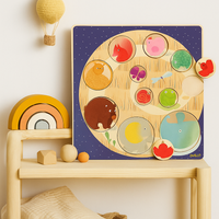 Drewniane puzzle do nauki kolorów i kształtów LUDI & CO, DJ01806 N DJECO