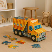 Puzzle Śmieciarka 12 elementów - edukacyjne puzzle w kartonowym pudełku