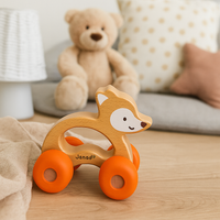 Drewniany lisek pojazd Baby Pop - autko dla maluchów, niemowlaków 12m+, Janod