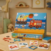 Układanka magnetyczne pojazdy w walizce CREAMAGNET, 3 lata +, VILAC