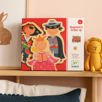 Drewniana układanka magnetyczna postacie, przebieranki - 24 elementy, DJECO DJ03112