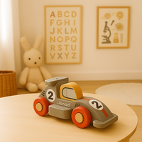 Wyścigówka drewniana Formuła1 srebrna, Janod