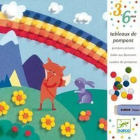 Kreatywny zestaw artystyczny 3+ wyklejanki pomponiki, DJECO DJ09865