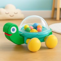 Drewniana zabawka do pchania - żółw z grzechoczącymi kulkami LOLA DJECO, DJ06373